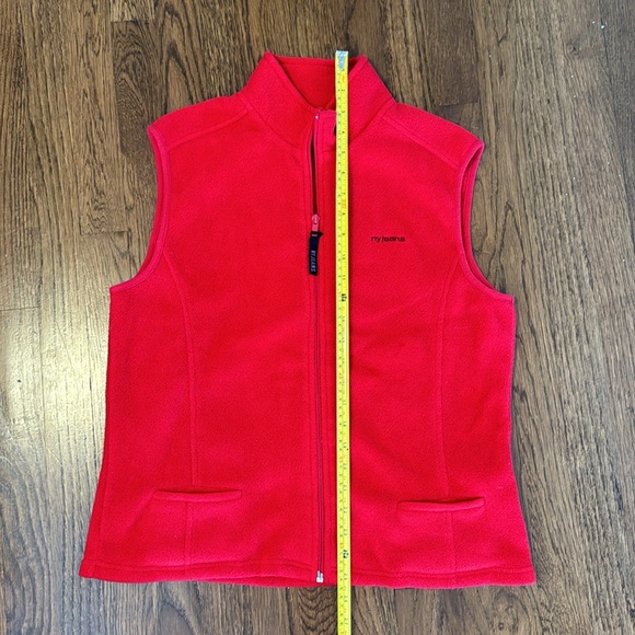 Red NY Jeans Fleece Zip up Vest Size L - Picture 7 of 7